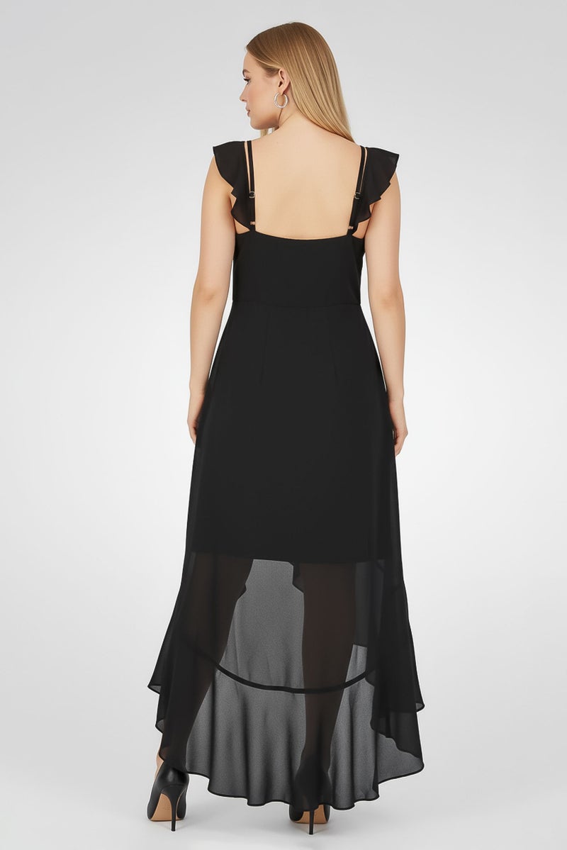 TWINSET Women Sleeveless Solid Midi Dress, Black - Image 4